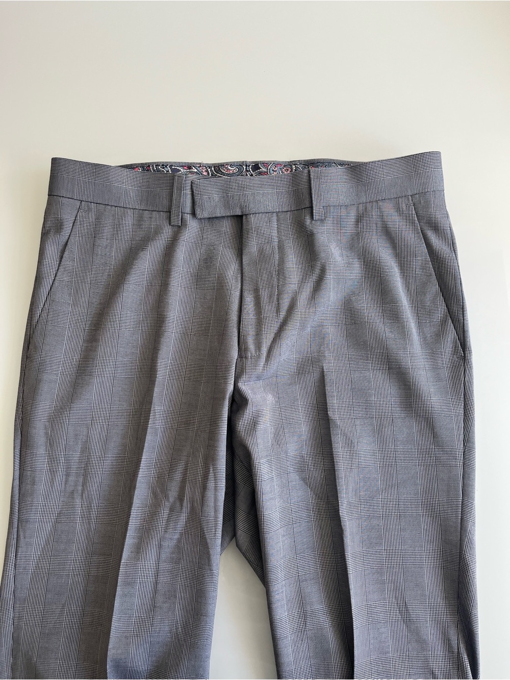 Gray Plaid Dress Pants